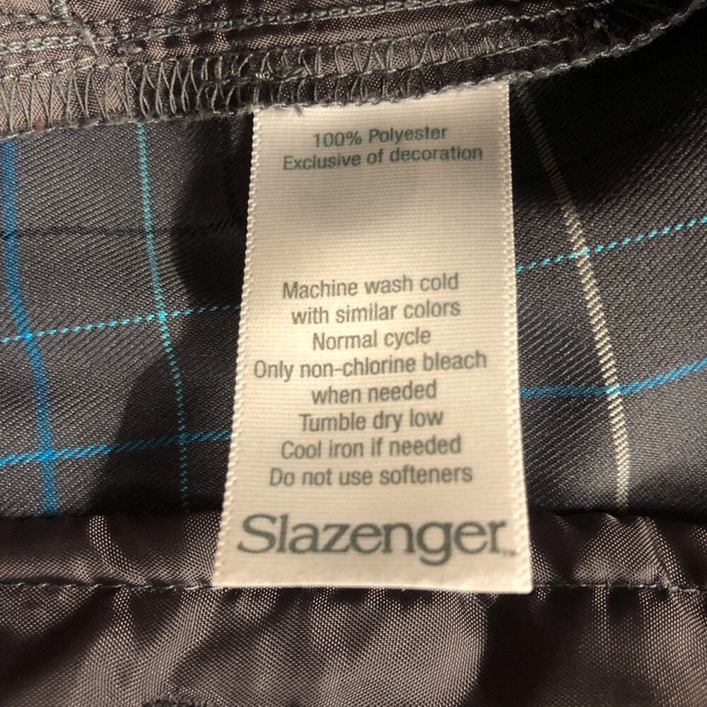 Slazenger Graphite Black Coral Turquoise Tan Plaid Activewear Pants with Pockets - Picture 6 of 16